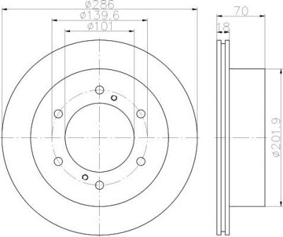 Hella 8DD 355 116-321 тормозной диск на NISSAN TERRANO I (WD21)
