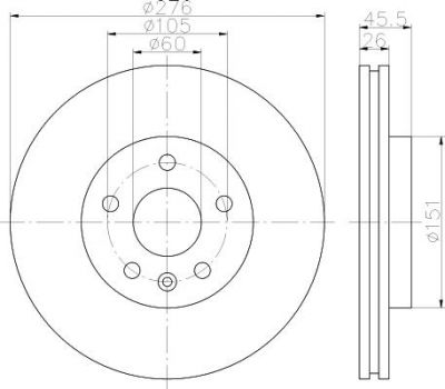 Hella 8DD 355 116-351 тормозной диск на OPEL ASTRA J Sports Tourer