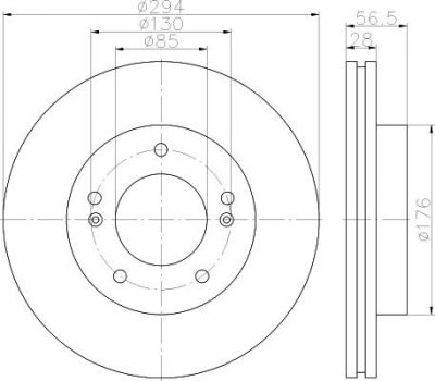 Hella 8DD 355 116-471 тормозной диск на SSANGYONG KYRON