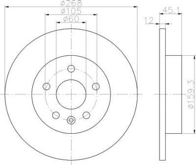 Hella 8DD 355 116-581 тормозной диск на OPEL ASTRA J Sports Tourer