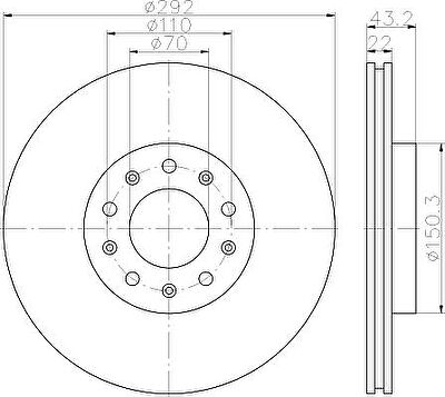 Hella 8DD 355 116-691 тормозной диск на ALFA ROMEO 159 (939)
