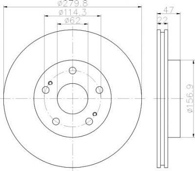 Hella 8DD 355 116-771 тормозной диск на SUZUKI SX4 (EY, GY)