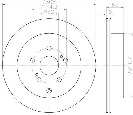 Hella 8DD 355 116-781 тормозной диск на SUZUKI GRAND VITARA II (JT)