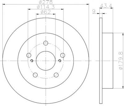 Hella 8DD 355 116-791 тормозной диск на SUZUKI SX4 (EY, GY)