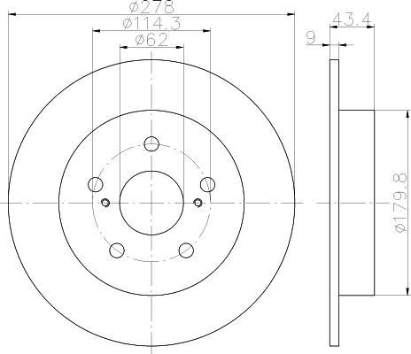 Hella 8DD 355 116-791 тормозной диск на SUZUKI SX4 (EY, GY)