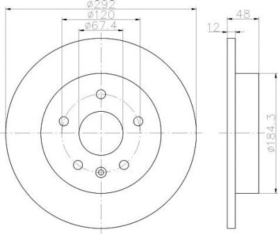 Hella 8DD 355 116-831 тормозной диск на OPEL INSIGNIA седан