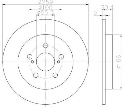 Hella 8DD 355 116-901 тормозной диск на TOYOTA PRIUS (ZVW5_)