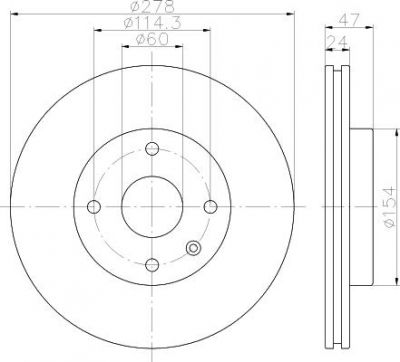 Hella 8DD 355 117-061 тормозной диск на CHEVROLET EPICA (KL1_)