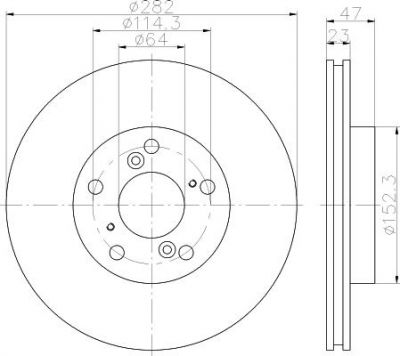 Hella 8DD 355 117-081 тормозной диск на MERCEDES-BENZ CLK (C208)