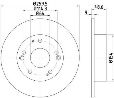 Hella 8DD 355 117-091 тормозной диск на HONDA ACCORD VII Tourer (CM)