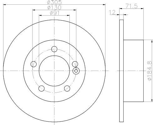 Hella 8DD 355 117-141 тормозной диск на OPEL MOVANO B фургон