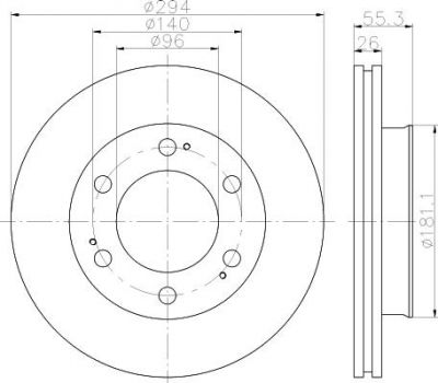 Hella 8DD 355 117-161 тормозной диск на SSANGYONG REXTON (GAB_)