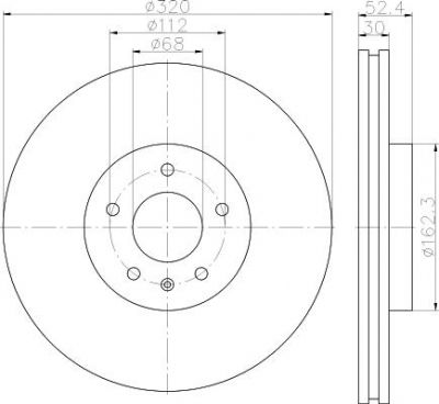 Hella 8DD 355 117-191 тормозной диск на 5 Touring (E61)