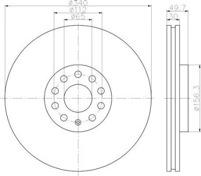 Hella 8DD 355 117-201 тормозной диск на VW GOLF ALLTRACK (BA5)