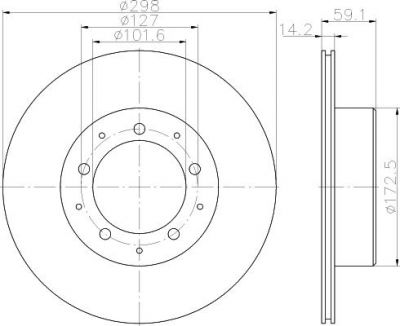 Hella 8DD 355 117-271 тормозной диск на LAND ROVER DEFENDER Station Wagon (LD)