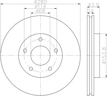 Hella 8DD 355 117-321 тормозной диск на NISSAN JUKE (F15)