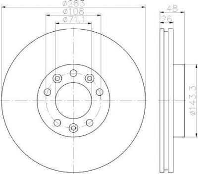 Hella 8DD 355 117-341 тормозной диск на PEUGEOT 508 SW