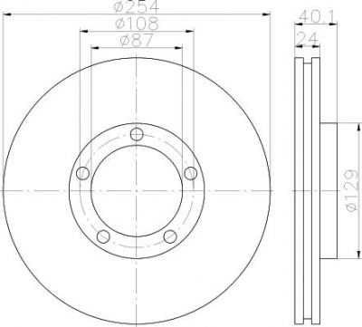 Hella 8DD 355 117-381 тормозной диск на HYUNDAI H-1 / STAREX