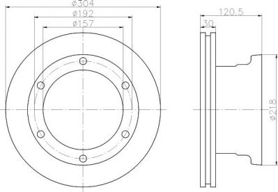 Hella 8DD 355 117-541 тормозной диск на MERCEDES-BENZ VARIO автобус