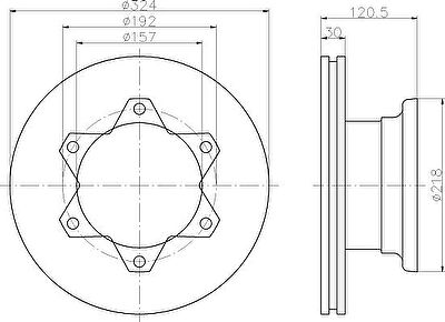 Hella 8DD 355 117-551 тормозной диск на MERCEDES-BENZ VARIO автобус