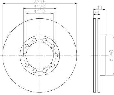 Hella 8DD 355 117-581 тормозной диск на RENAULT TRUCKS MESSENGER фургон/универсал