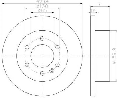 Hella 8DD 355 117-641 тормозной диск на MERCEDES-BENZ SPRINTER 3,5-t c бортовой платформой/ходовая часть (906)