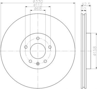 Hella 8DD 355 117-721 тормозной диск на AUDI A6 Allroad (4FH, C6)