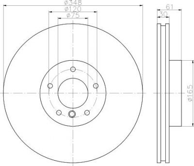 Hella 8DD 355 117-741 тормозной диск на X6 (F16, F86)