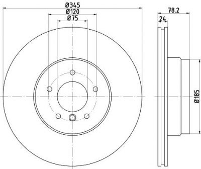 Hella 8DD 355 117-761 тормозной диск на X6 (E71, E72)