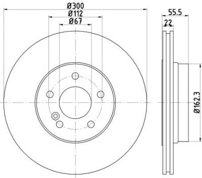 Hella 8DD 355 117-771 тормозной диск на MERCEDES-BENZ E-CLASS универсал (S210)