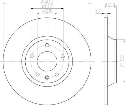 Hella 8DD 355 117-841 тормозной диск на AUDI A6 Allroad (4FH, C6)