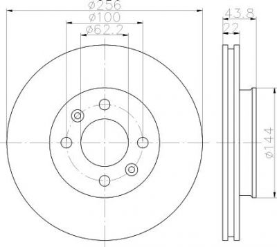 Hella 8DD 355 117-981 тормозной диск на KIA RIO III седан (UB)