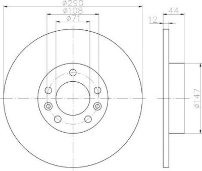 Hella 8DD 355 117-991 тормозной диск на PEUGEOT 508