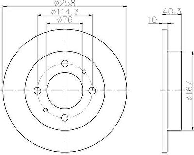 Hella 8DD 355 118-111 тормозной диск на HYUNDAI LANTRA I (J-1)