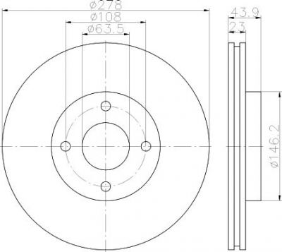 Hella 8DD 355 118-181 тормозной диск на FORD TRANSIT COURIER Kombi