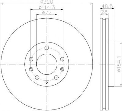 Hella 8DD 355 118-201 тормозной диск на MAZDA CX-7 (ER)