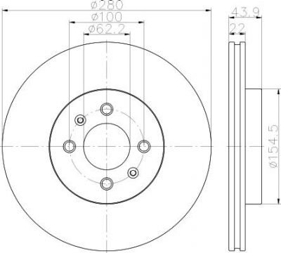 Hella 8DD 355 118-251 тормозной диск на KIA RIO III седан (UB)