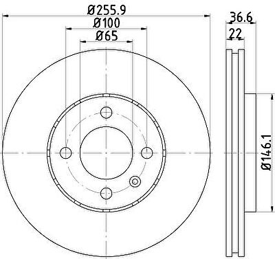 Hella 8DD 355 118-261 тормозной диск на VW UP