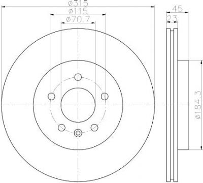 Hella 8DD 355 118-281 тормозной диск на OPEL ZAFIRA TOURER C (P12)