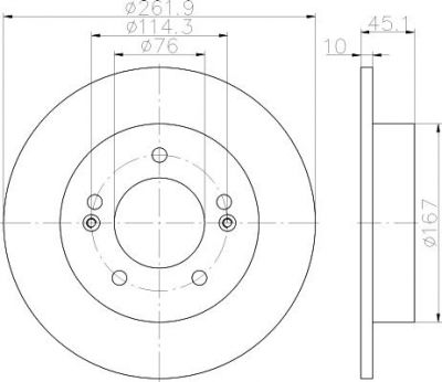 Hella 8DD 355 118-301 тормозной диск на HYUNDAI i30 (GD)