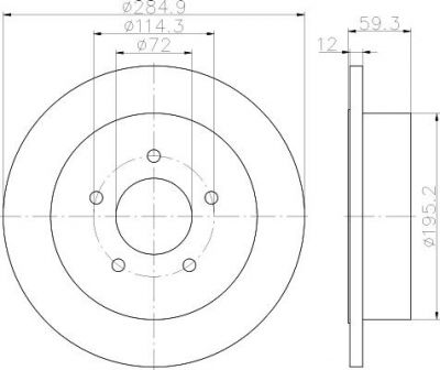 Hella 8DD 355 118-341 тормозной диск на JEEP CHEROKEE (KJ)