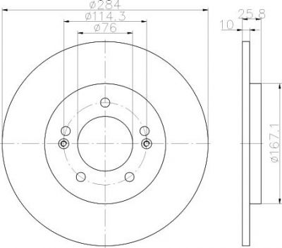 Hella 8DD 355 118-361 тормозной диск на HYUNDAI i30 (GD)