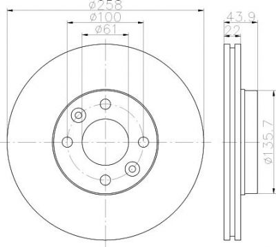 Hella 8DD 355 118-491 тормозной диск на RENAULT KANGOO BE BOP (KW0/1_)