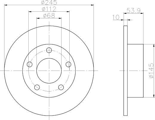 Hella 8DD 355 118-581 тормозной диск на AUDI A6 Avant (4B5, C5)