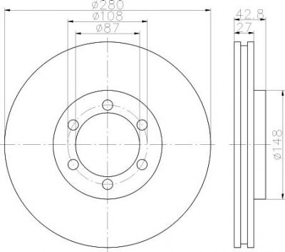 Hella 8DD 355 118-681 тормозной диск на HYUNDAI TERRACAN (HP)