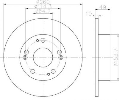 Hella 8DD 355 118-731 тормозной диск на HONDA ACCORD VII Tourer (CM)