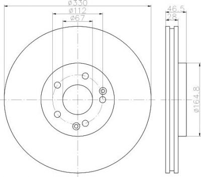 Hella 8DD 355 118-821 тормозной диск на MERCEDES-BENZ CLK (C209)