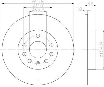 Hella 8DD 355 119-111 тормозной диск на OPEL ZAFIRA B (A05)