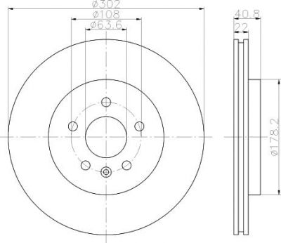 Hella 8DD 355 119-141 тормозной диск на VOLVO S80 II (AS)