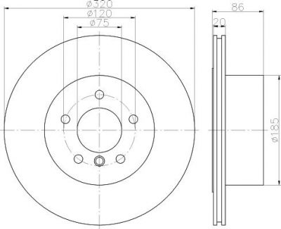 Hella 8DD 355 119-201 тормозной диск на 5 Touring (E61)